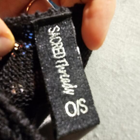 Sacred Trends Y2K Crochet Top S Black Grunge Goth Witchy Romantic Cottagecore - Picture 8 of 10